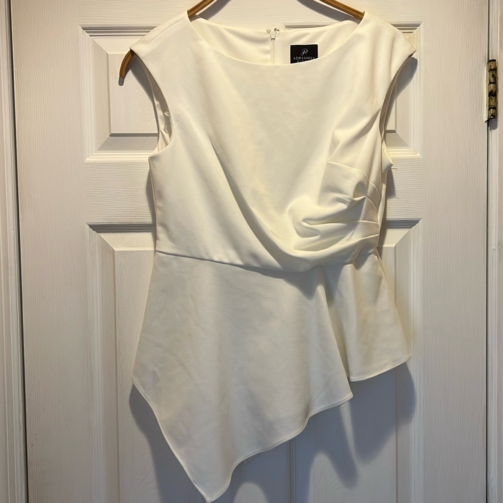 Adrianna papell white peplum top
